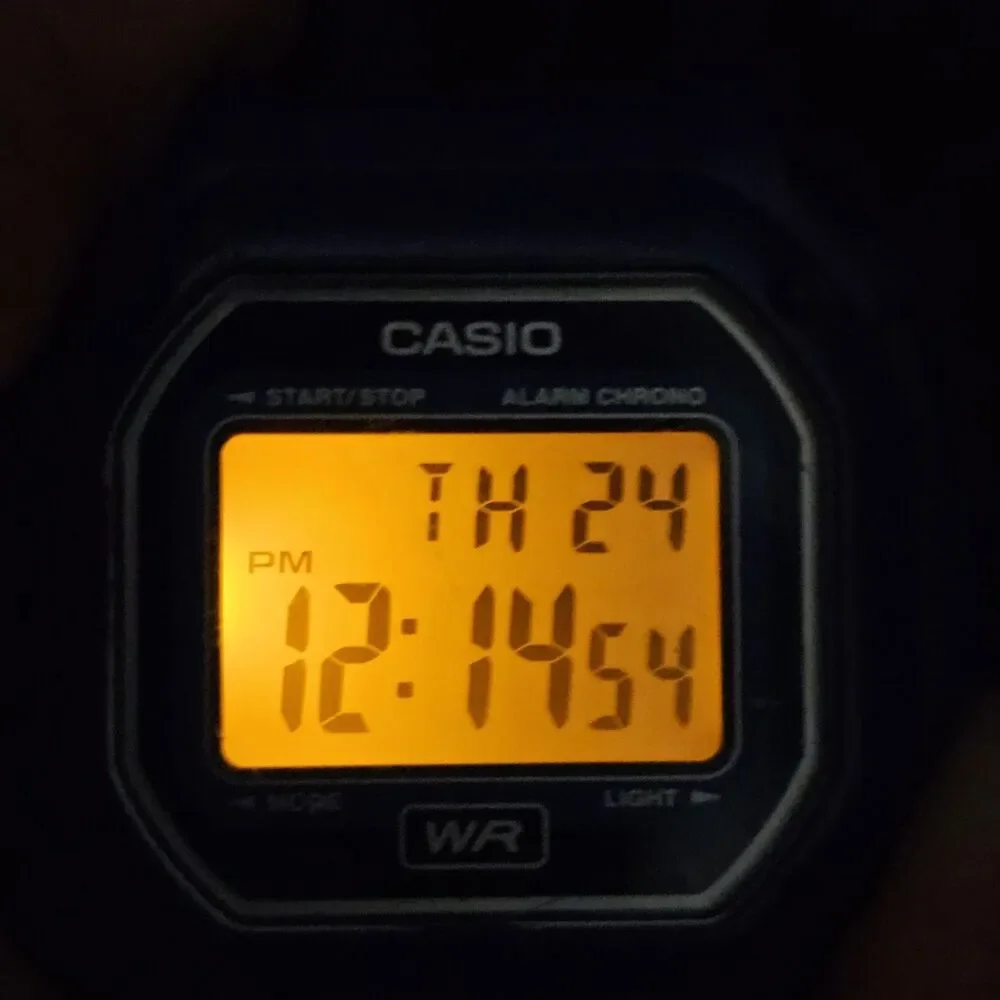 CASIO Illuminator 43MM Blue Tone Case Digital Men's Watch New Black Canvas Bands